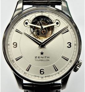 Gents Estate Watch - Misc Zenith Complicated 2015
Vendor Style #: Zenith Captain Tourbillon 03.2190.40 41/01.C498
 StainlessSteel Strap 
Dial:Silver
Box Included/Papers Included
Condition Original Invoice States $30,000.00 plus tax 
1 Year Warranty
