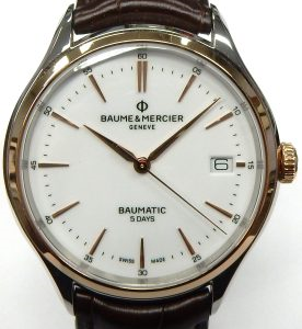Gents Baume & Mercier 5-Days automatic watch on strap MOA10401 SN 6252375 with box and papers.