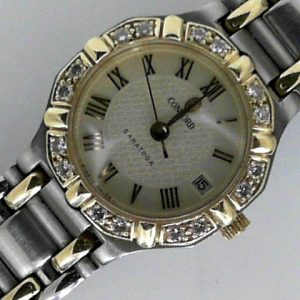 Ladies Concord gold and stainless steel Saratogo quartz watch with diamond bezel. 15 73 287   750931