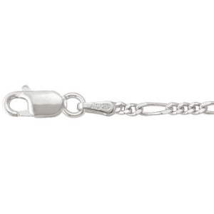 White Sterling Silver Polished Figaro Chain
Length 18 in
Gram Weight 4.96 gr