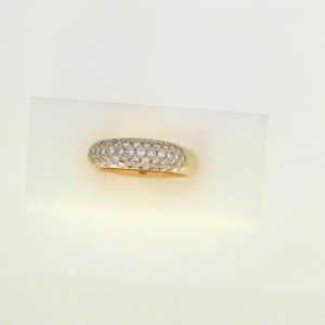 Diamond Dinner Ring - Women's 
18 Karat White Dinner Ring 
Finger Size 7.75 Gram Weight 8.2 
59 Center Diamonds Shape: Round 0.9