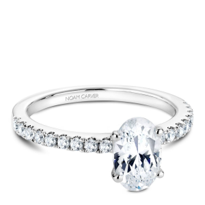 Diamond Semi-Mount Ring 
14 Karat White Ring 
 
18 Center Diamonds Shape: Round; Clarity: SI1; Colour: G/H 0.25