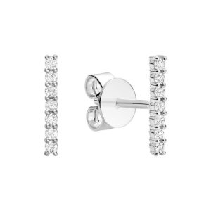 Diamond Earrings 
14 Karat White Diamond Earrings 
 
14 Center Diamonds Shape: Round 0.11