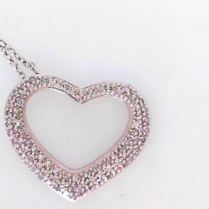 Estate Diamond Pendant/Necklace 
14 Karat White Estate Diamond Pendant 
Gram Weight 3.9 Chain Style: Curb 14 Karat White 18 
60 Center Diamonds Shape: Round