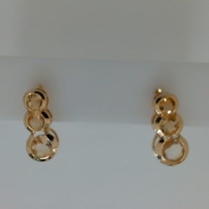 Estate Earrings With Citrines 
14 Karat Yellow Citrines Earrings 
 Gram Weight 2.2 
6 Center Citrines Shape: Round