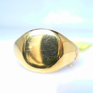 Yellow 18 Karat Polished Band Estate Ring 
Size: 9.5 
Gram Weight 10.63 gr
