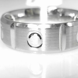 White 10 Karat Satin Band Ring 
Size: 10 
Gram Weight 7.63 gr