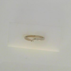 White 14 Karat Polished Contour Band Ring 
Size: 6