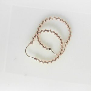 Rose/White 10 Karat Polished Large Hoop Estate Earring 
Gram Weight 3.42 gr