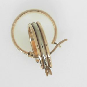 Yellow/White 10 Karat Polished Small Hoop Estate Earring
Gram Weight 2.15 gr