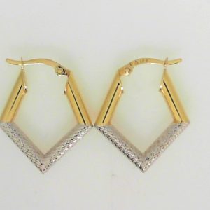Yellow/White 10 Karat Polished Medium Hoop Estate Earring
Gram Weight 2.1 gr