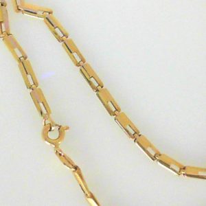 Yellow 18 Karat Polished Fancy Link Estate Chain Width 2.5 mm 
Length 20 in 
Gram Weight 8.84 gr