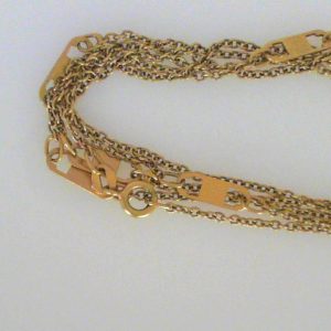 Yellow 18 Karat Polished Station Estate Chain 
Length 35 in 
Gram Weight 9.2 gr