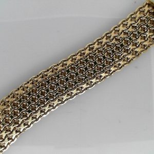 Yellow 14 Karat Polished Fancy Link Estate Bracelet 
Length 7.5 in 
Gram Weight 14.96 gr