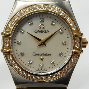 1998 Omega Constelation '95 25.5mm mother of pearl diamond bezel and dial 1277.75.00 SN 58346836 quartz.