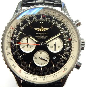 Estate Breitling Chronograph Year: 2017
Vendor Style #: AB0127 Navitimer SN: 3207137 
46mmmm StainlessSteel
Dial: Reverse Panda hash 
Box Included/Papers Included
Condition Very good
1 Year Warranty