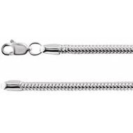 White Sterling Silver Polished Snake Bracelet 
Length 7 in 
Gram Weight 4.32 gr