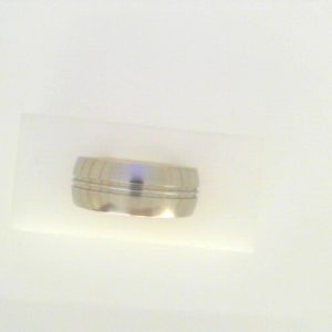 White Cobalt Satin Band Ring 
Size: 10