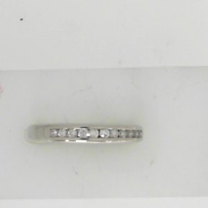 Estate Diamond Anniversary Ring 
14 Karat White Estate Anniversary Ring 
Finger Size 7.25 Gram Weight 3.3 
11 Center Diamonds Shape: Round; Clarity: VS; Colour: F/G 0.3