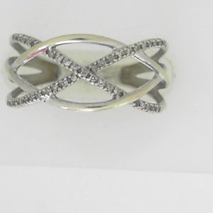 Estate Diamond Dinner Ring - Women's 
10 Karat White Estate Dinner Ring 
Finger Size 7.75 Gram Weight 2.4 
40 Center Diamonds Shape: Round