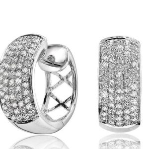 Diamond Earrings 
14 Karat White Diamond Earrings 
Gram Weight 4.67 
100 Center Diamonds Shape: Round 0.54