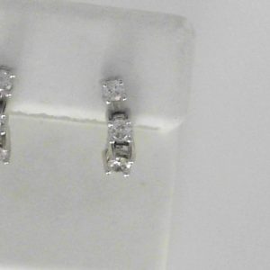 Diamond Earrings 
14 Karat White Diamond Earrings 
 
6 Center Diamonds Shape: Round Clarity: SI1 Colour: H/I 1