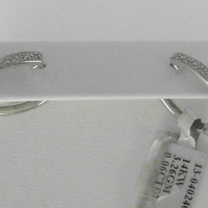 Diamond Earrings 
14 Karat White Diamond Earrings 
Gram Weight 3.26 
12 Center Diamonds Shape: Round 0.06