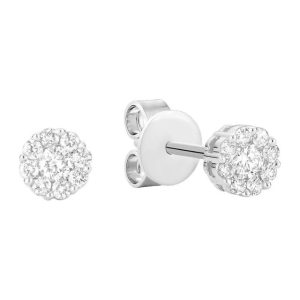 Diamond Earrings 
14 Karat White Diamond Earrings 
 
18 Center Diamonds Shape: Round 1.4