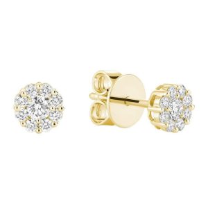 Diamond Earrings 
14 Karat Yellow Diamond Earrings 
 
18 Center Diamonds Shape: Round 0.34