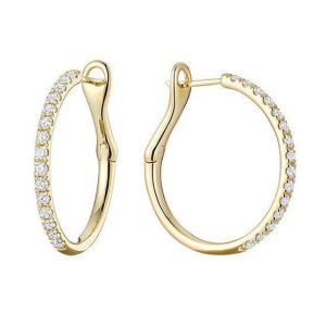 Diamond Earrings 
14 Karat Yellow Diamond Earrings 
Gram Weight 4.98 
30 Center Diamonds Shape: Round 0.76