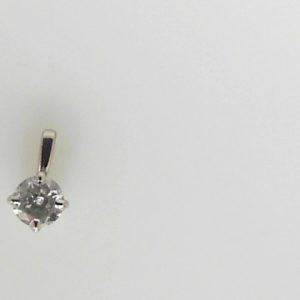 Diamond Pendant/Necklace 
14 Karat White Diamond Pendant 
 Chain Style: No Chain 
1 Center Diamond 0.67ct Shape: Round; Clarity: I2; Colour: J 0.67