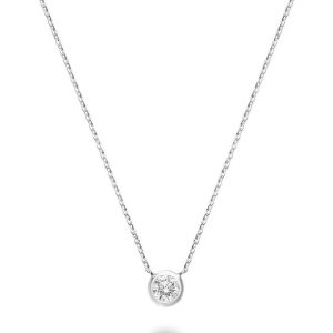 Diamond Pendant/Necklace 
14 Karat White Diamond Pendant 
 Chain Style: Cable Link 14 Karat White Length: 17in 
1 Center Diamond 0.20ct Shape: Round 0.2