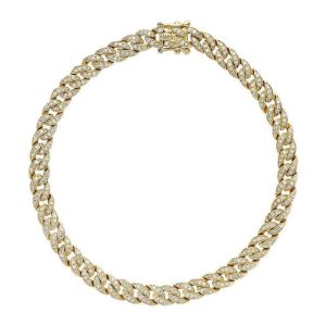 Diamond Bracelets 
10 Karat Yellow Diamond Bracelet Length: 7in 
Gram Weight 8.37 
302 Center Diamonds Shape: Round 0.88