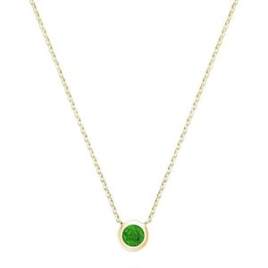 Emerald Pendant 
10 Karat Yellow Emerald Pendant 
 Chain Style: Curb 10 Karat Yellow Length: 17in 
1 Center Emerald Shape: Round