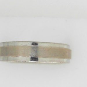 White 10 Karat Satin Band Estate Ring 
Size: 11 
Gram Weight 6.04 gr