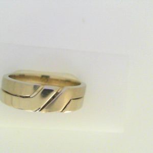 White 14 Karat Satin Band Ring 
Size: 10 
Gram Weight 7.3 gr
