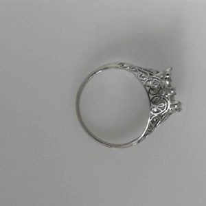 White Platinum Polished Antique Estate Remount