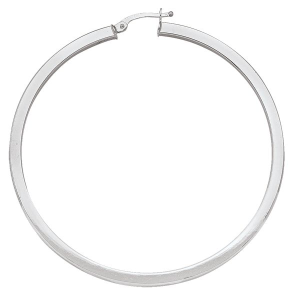 White 14 Karat Polished Large Hoop Earring Width 2.5 mm 
Gram Weight 6.58 gr 
Length 54 mm
