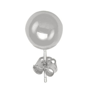 White 14 Karat Polished Stud Earring Width 7 mm 
Gram Weight 0.55 gr