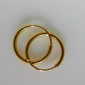 Yellow/White 14 Karat Polished Small Hoop Earring 
Gram Weight 0.78 gr