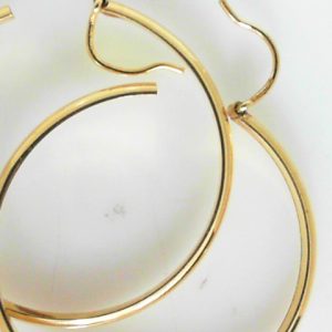 Yellow 10 Karat Polished Large Hoop Estate Earring 
Gram Weight 4.2 gr