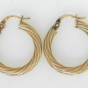 Yellow 10 Karat Polished Medium Hoop Estate Earring 
Gram Weight 1.5 gr