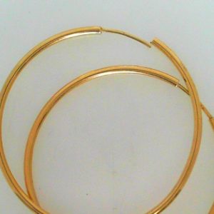 Yellow 10 Karat Polished Large Hoop Estate Earring 
Gram Weight 2.9 gr