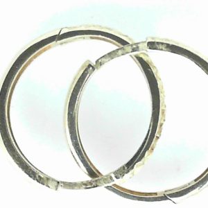 White 10 Karat Diamond Cut Small Hoop Estate Earring 
Gram Weight 1.72 gr 
Length 15 mm