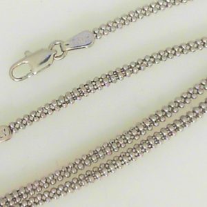 White 14 Karat Polished Mesh Chain 
Length 18 in 
Gram Weight 6.37 gr
