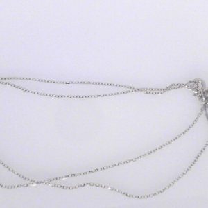 White 14 Karat Polished Cable Link Chain 
Length 16 in 
Gram Weight 1.33 gr