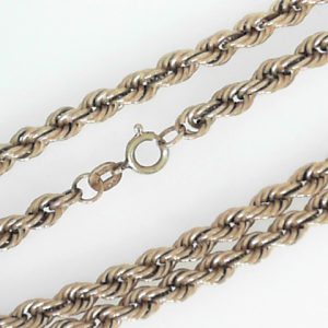 Yellow 10 Karat Polished Rope Estate Chain
Length 25 in
Gram Weight 15.27 gr