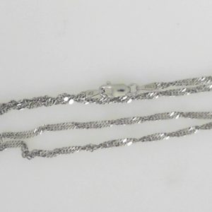 White 10 Karat Polished Rope Estate Chain 
Length 20 in 
Gram Weight 3.08 gr