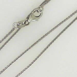White 14 Karat Polished Wheat Estate Chain
Length 17.5 in
Gram Weight 2.37 gr