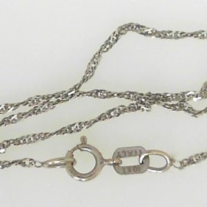 White 10 Karat Polished Twist Estate Chain Width 1.2 mm 
Length 20 in 
Gram Weight 1 gr